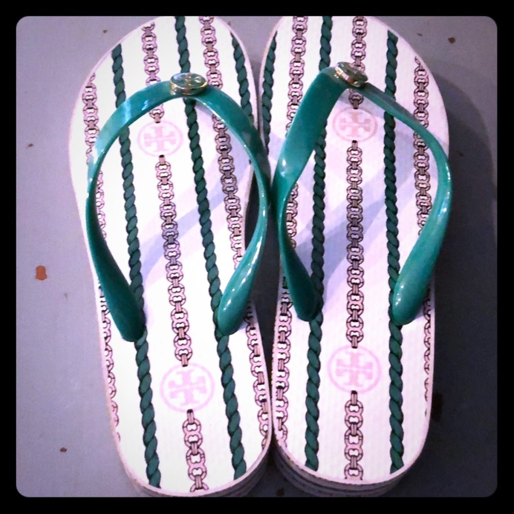 Tory Burch wedge flips flops